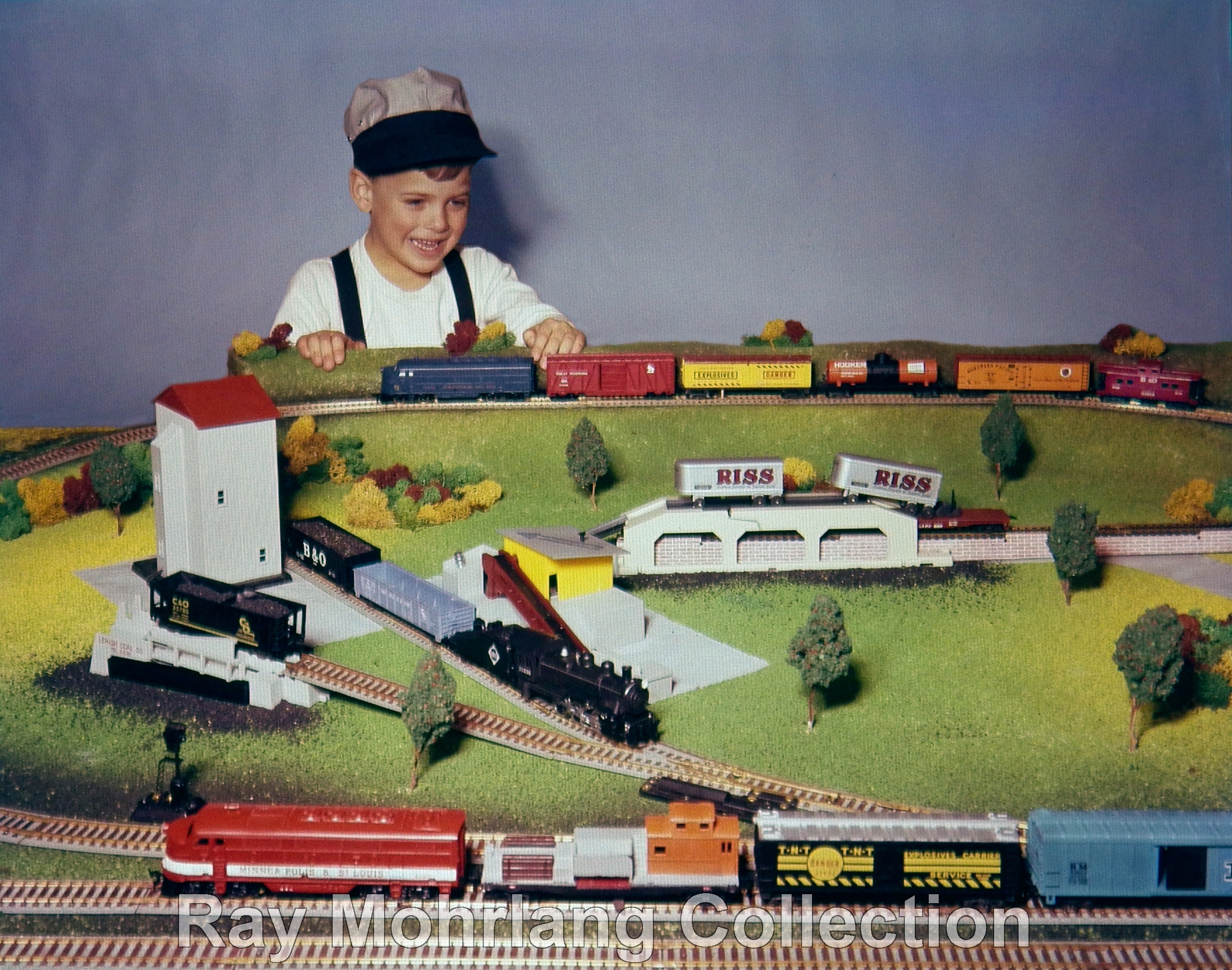 Small Boy with HO Trains 