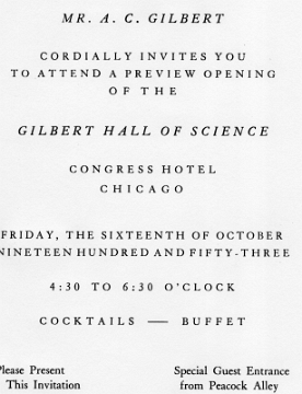 Invitation to the reception the night before the opening.