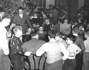 Christmas Party given by Elks & Meriden Savings Bank, Meriden, CT. E.A. Treadwell at controls.
